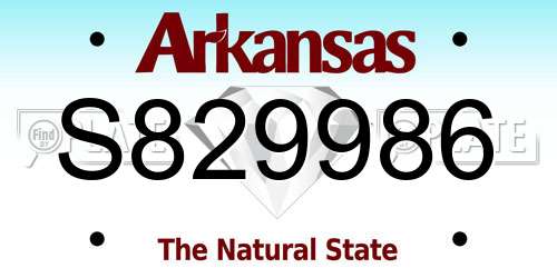S829986 Arkansas License Plate