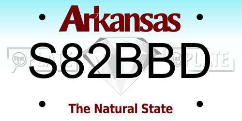 S82BBD Arkansas License Plate