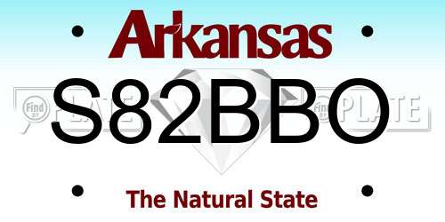 S82BBO Arkansas License Plate