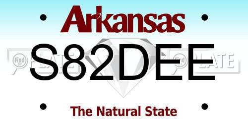 S82DEE Arkansas License Plate