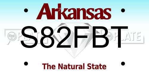 S82FBT Arkansas License Plate