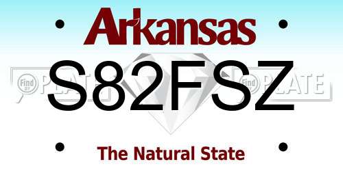 S82FSZ Arkansas License Plate