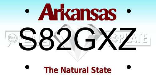 S82GXZ Arkansas License Plate