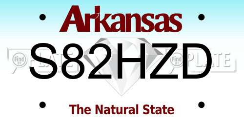 S82HZD Arkansas License Plate