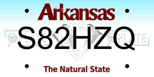 S82HZQ Arkansas License Plate