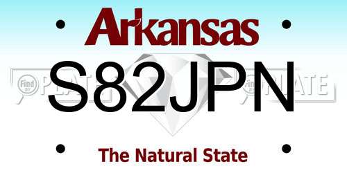 S82JPN Arkansas License Plate