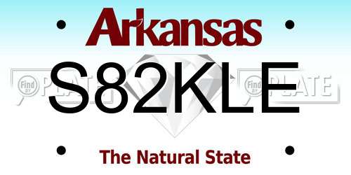 S82KLE Arkansas License Plate