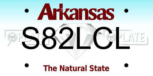 S82LCL Arkansas License Plate