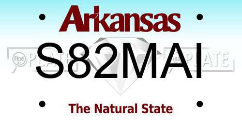 S82MAI Arkansas License Plate