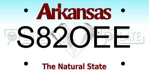 S82OEE Arkansas License Plate