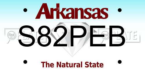 S82PEB Arkansas License Plate