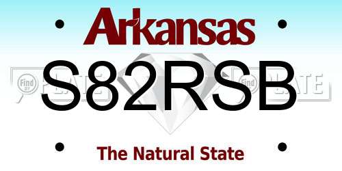 S82RSB Arkansas License Plate
