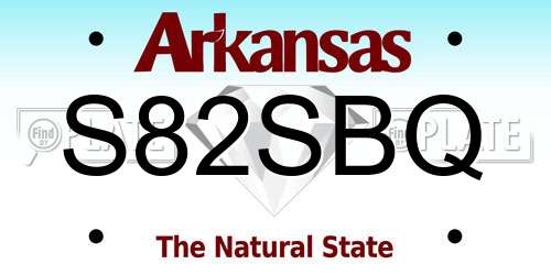 S82SBQ Arkansas License Plate