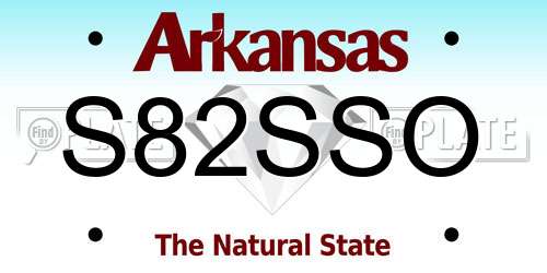S82SSO Arkansas License Plate