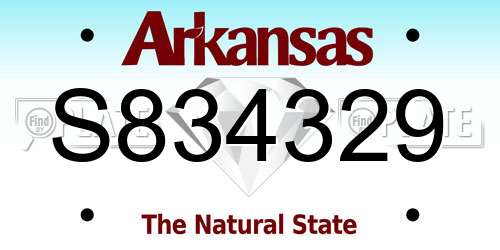 S834329 Arkansas License Plate