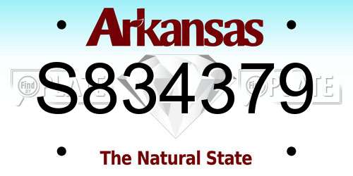 S834379 Arkansas License Plate