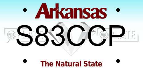 S83CCP Arkansas License Plate
