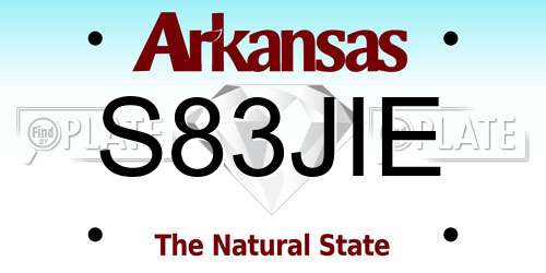 S83JIE Arkansas License Plate
