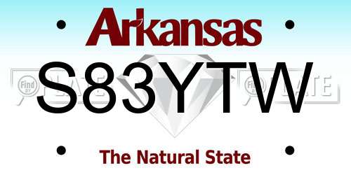 S83YTW Arkansas License Plate