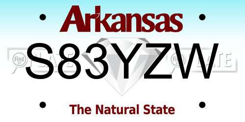 S83YZW Arkansas License Plate