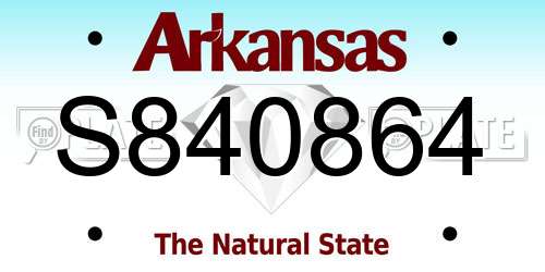 S840864 Arkansas License Plate