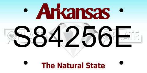 S84256E Arkansas License Plate