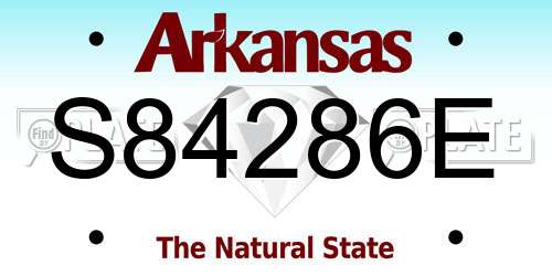 S84286E Arkansas License Plate
