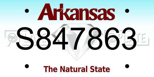 S847863 Arkansas License Plate