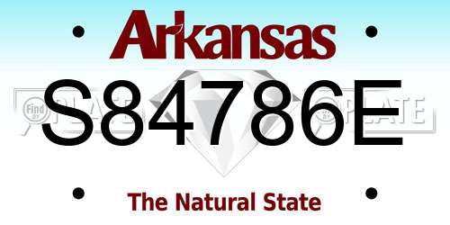 S84786E Arkansas License Plate
