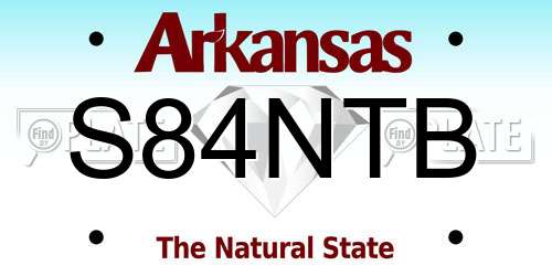 S84NTB Arkansas License Plate