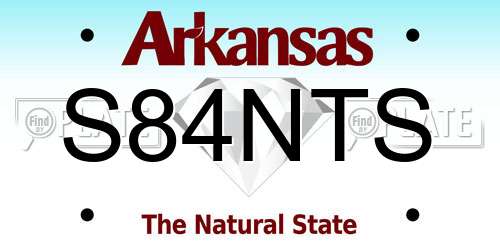 S84NTS Arkansas License Plate