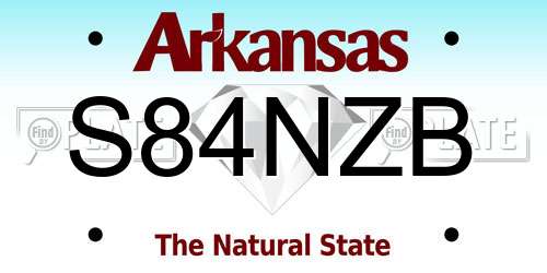 S84NZB Arkansas License Plate