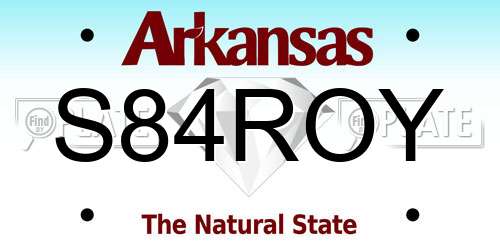 S84ROY Arkansas License Plate