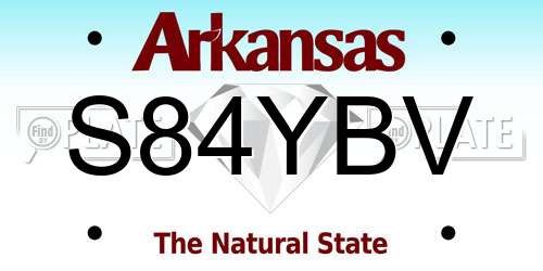 S84YBV Arkansas License Plate