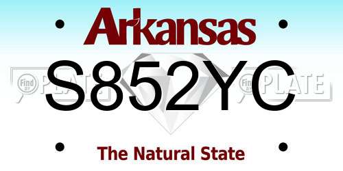 S852YC Arkansas License Plate