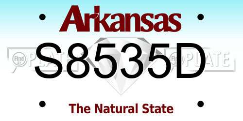 S8535D Arkansas License Plate