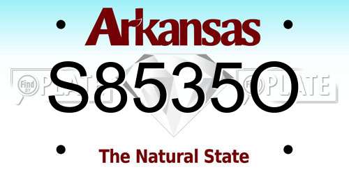 S8535O Arkansas License Plate