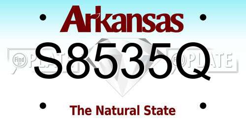 S8535Q Arkansas License Plate