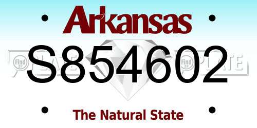 S854602 Arkansas License Plate