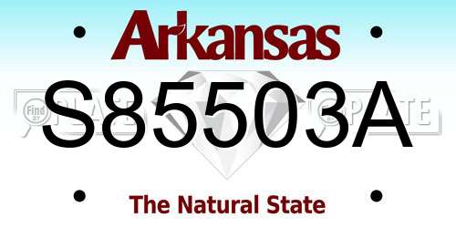 S85503A Arkansas License Plate