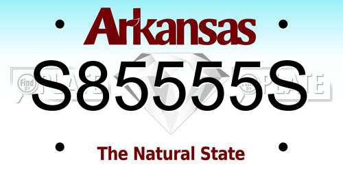 S85555S Arkansas License Plate