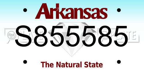 S855585 Arkansas License Plate