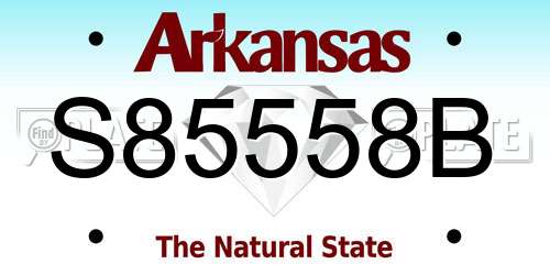 S85558B Arkansas License Plate