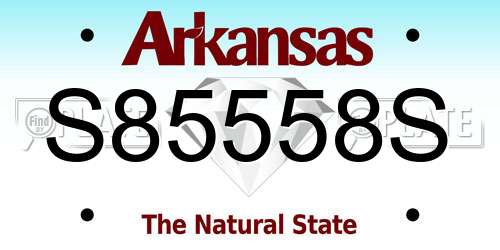 S85558S Arkansas License Plate