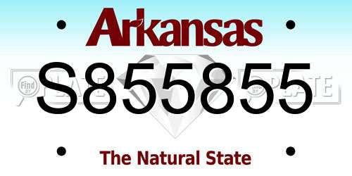S855855 Arkansas License Plate