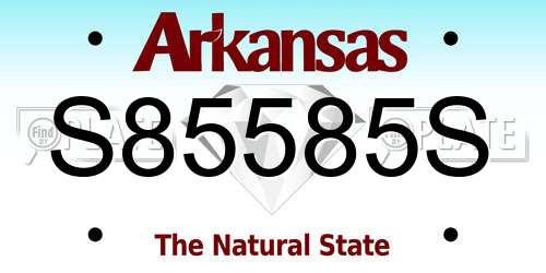 S85585S Arkansas License Plate