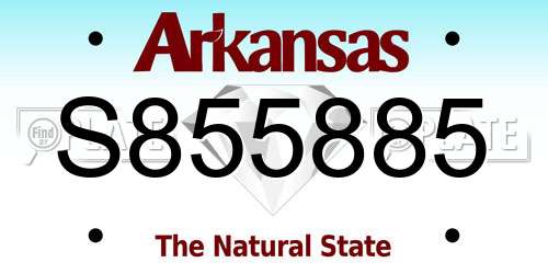 S855885 Arkansas License Plate