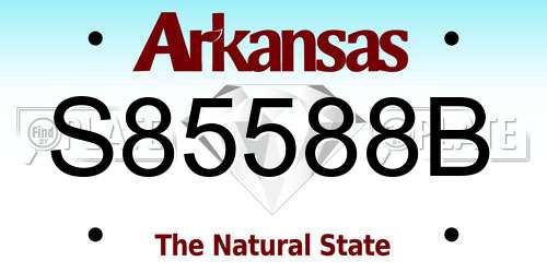 S85588B Arkansas License Plate