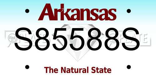 S85588S Arkansas License Plate