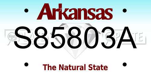 S85803A Arkansas License Plate